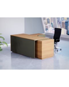 Mahmayi Natural Dijon Walnut-Lava Grey ED3-LSNDW-LG Executive Desk 180 cm