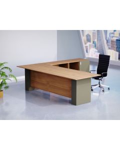 Mahmayi Natural Dijon Walnut-Lava Grey ED4-LSNDW-LG Executive Desk 180 cm