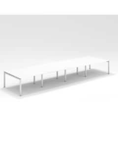 Shared Structure 8 Seater in White Color with No Dividers without Drawers without Mesh Chairs and Worktop W100cm x D75cm