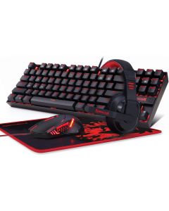 K552-BB Gaming Keyboard and Mouse, Large Mouse Pad, PC Gaming Headset with Microphone Combo Refurbished