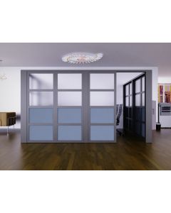 Mahmayi Grey Aluminum Glass Partition with Fabric Frosted Glass Per Square Meter With Free Professional Installation