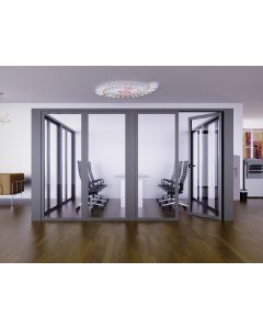 Mahmayi Grey Aluminum Glass Swing Door with Full Clear Glass without Tile Per Unit With Free Professional Installation