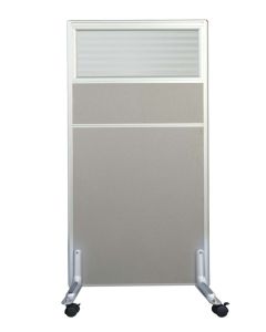 Dela GT20 120 Height Glass 60 Width Aluminium Office Partition Panel with Wheels