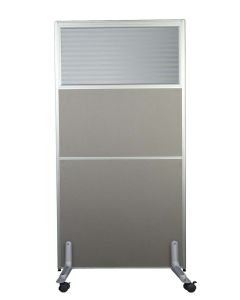 Enva GT60 160 Height Glass 80 Width Aluminium Office Partition Panel with Wheels