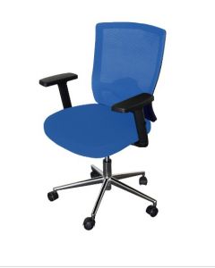 SleekLine T01B Medium Back Ergonomic Mesh Chair Blue